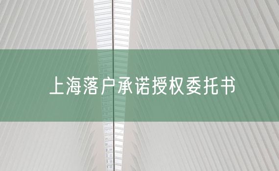 上海落户承诺授权委托书