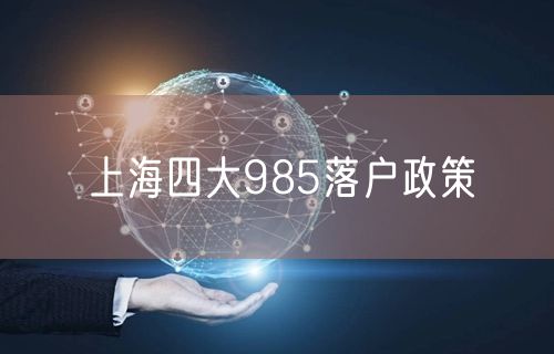 上海四大985落户政策