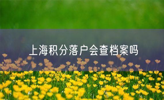 上海积分落户会查档案吗