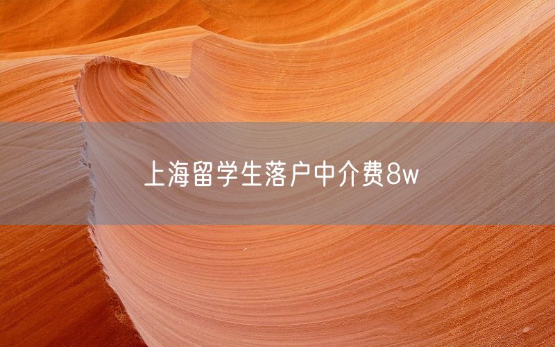 上海留学生落户中介费8w