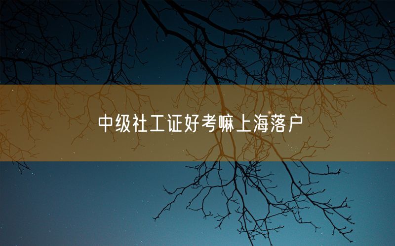 中级社工证好考嘛上海落户