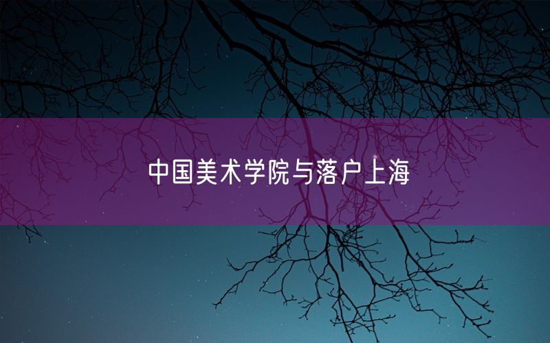 中国美术学院与落户上海