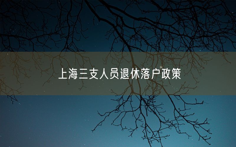 上海三支人员退休落户政策