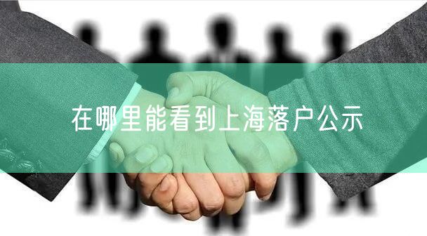 在哪里能看到上海落户公示