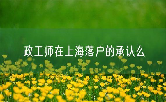 政工师在上海落户的承认么