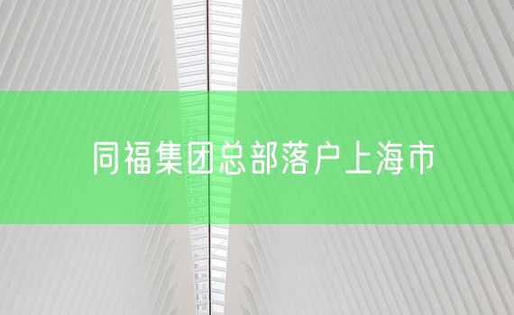 同福集团总部落户上海市