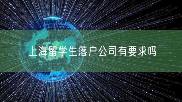 上海留学生落户公司有要求吗