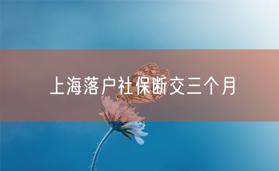 上海落户社保断交三个月