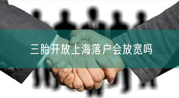 三胎开放上海落户会放宽吗