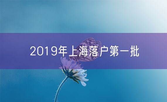 2019年上海落户第一批