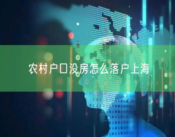 农村户口没房怎么落户上海