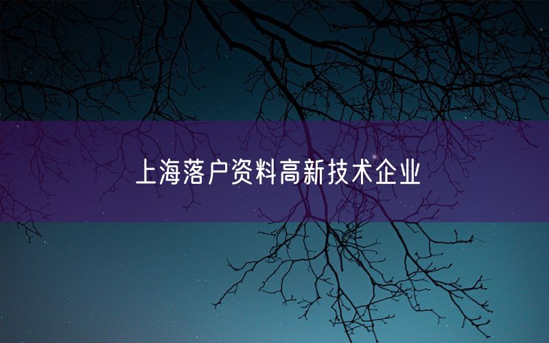 上海落户资料高新技术企业