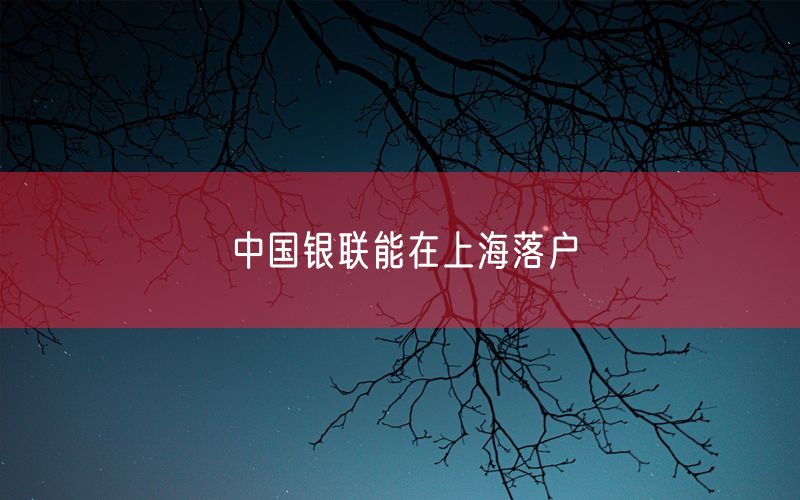 中国银联能在上海落户