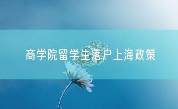 商学院留学生落户上海政策