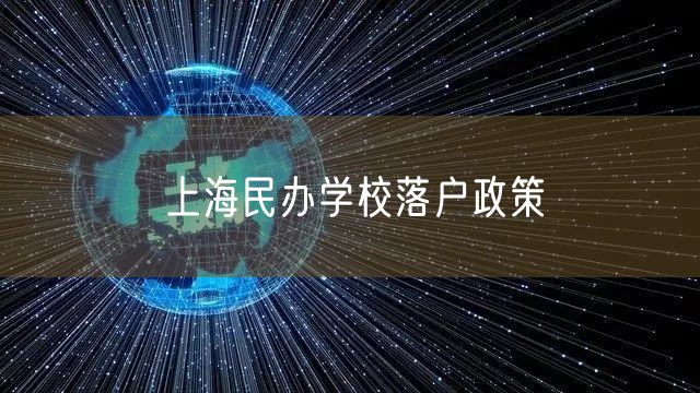 上海民办学校落户政策