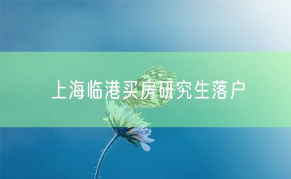 上海临港买房研究生落户