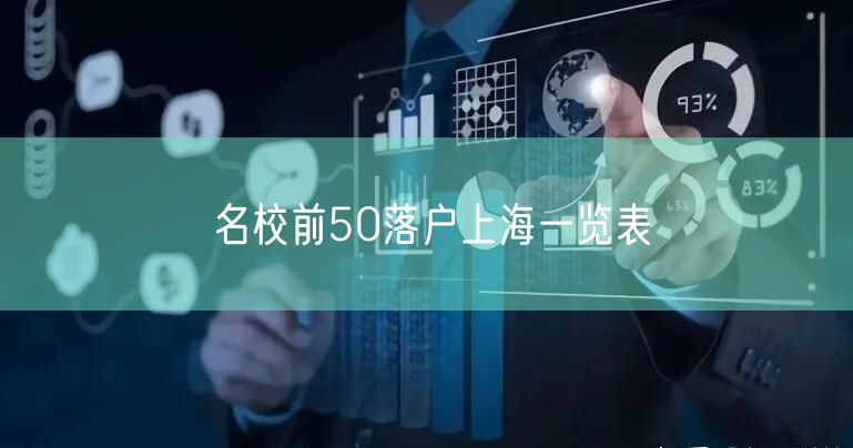 名校前50落户上海一览表