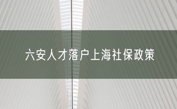 六安人才落户上海社保政策