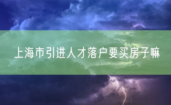 上海市引进人才落户要买房子嘛