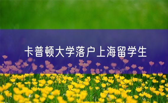 卡普顿大学落户上海留学生