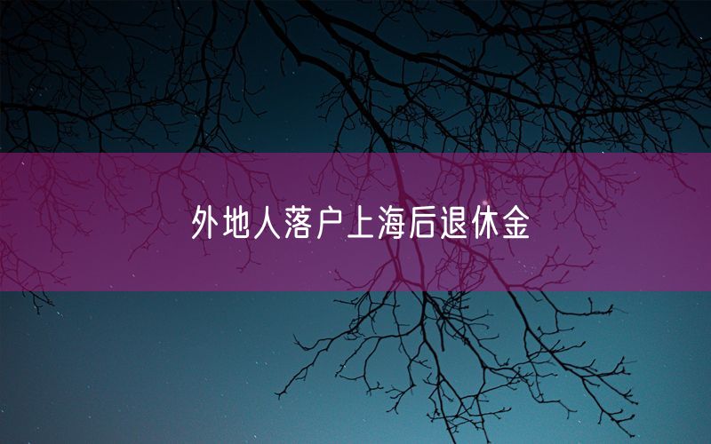 外地人落户上海后退休金