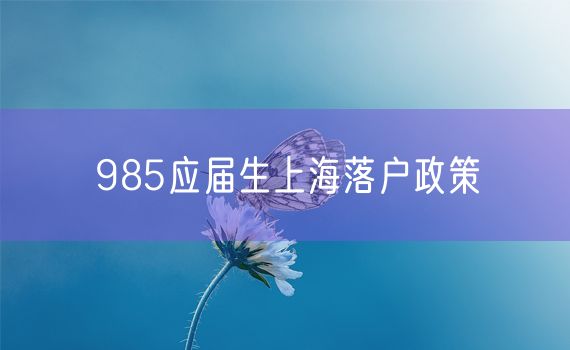 985应届生上海落户政策