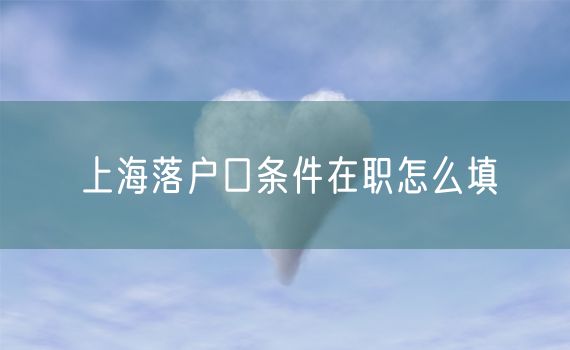 上海落户口条件在职怎么填