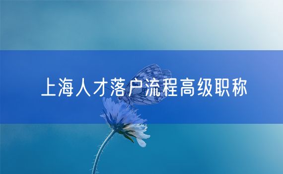 上海人才落户流程高级职称