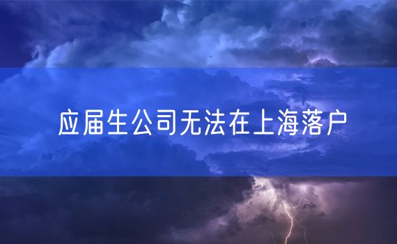 应届生公司无法在上海落户