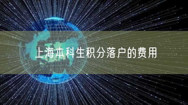 上海本科生积分落户的费用