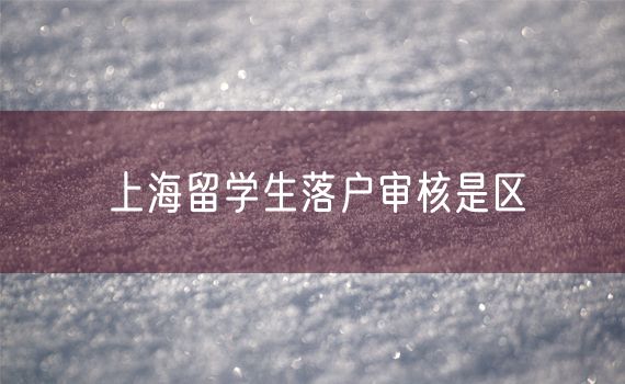 上海留学生落户审核是区