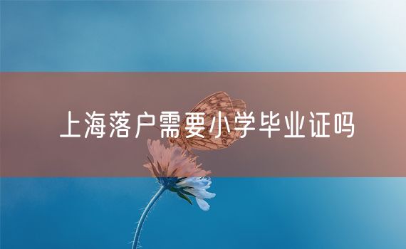 上海落户需要小学毕业证吗