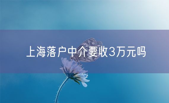 上海落户中介要收3万元吗