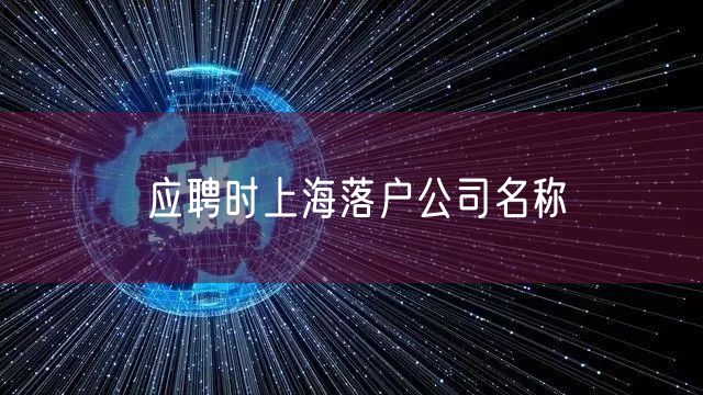 应聘时上海落户公司名称