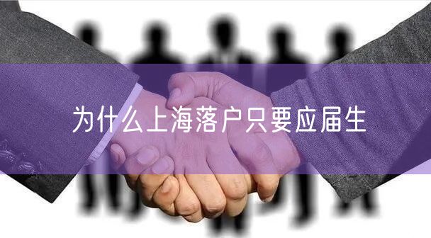 为什么上海落户只要应届生