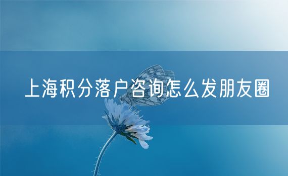 上海积分落户咨询怎么发朋友圈