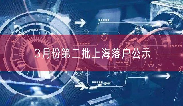 3月份第二批上海落户公示