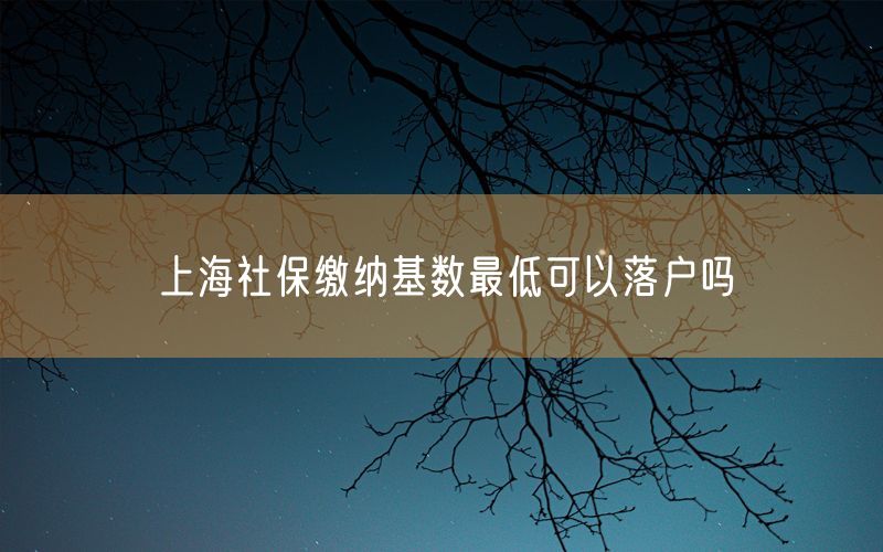 上海社保缴纳基数最低可以落户吗