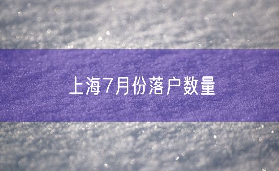 上海7月份落户数量