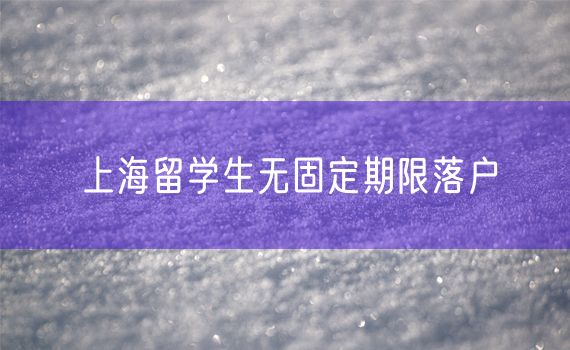 上海留学生无固定期限落户