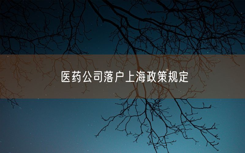 医药公司落户上海政策规定