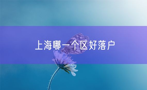 上海哪一个区好落户