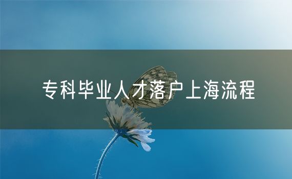 专科毕业人才落户上海流程