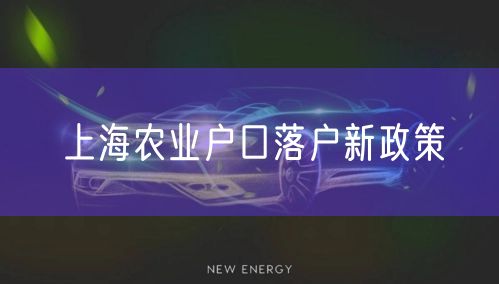 上海农业户口落户新政策