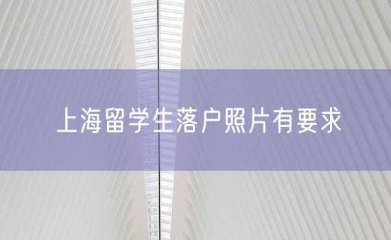 上海留学生落户照片有要求