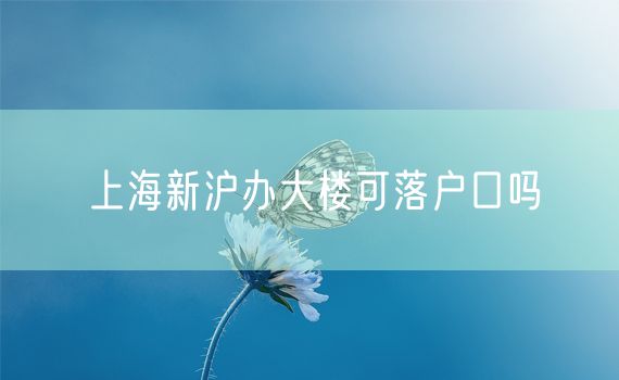 上海新沪办大楼可落户口吗