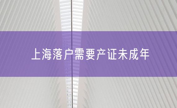 上海落户需要产证未成年