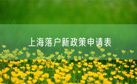 上海落户新政策申请表