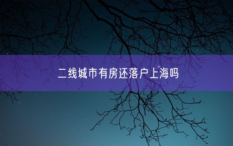 二线城市有房还落户上海吗