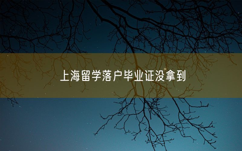 上海留学落户毕业证没拿到